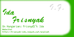 ida frisnyak business card